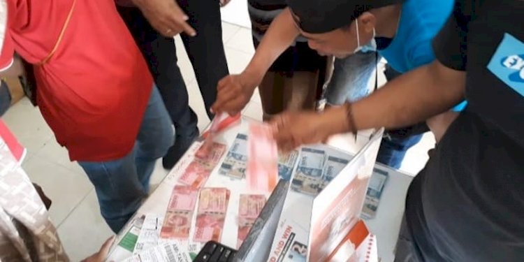 Pengungkapan kasus uang palsu di Lombok Utara. (ist/rmolsumsel.id)