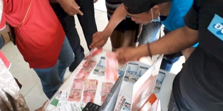 Pengungkapan kasus uang palsu di Lombok Utara. (ist/rmolsumsel.id)