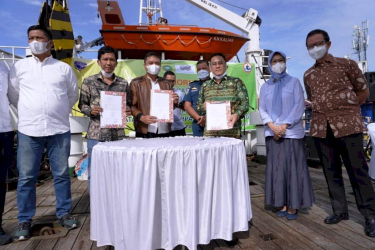 IPPAT Kota Palembang melakukan MoU dengan BPN Kota Palembang dan PT Ninos Data Solusi terkait penyelenggaraan sistem pelaporan PPAT secara online. (Ist/rmolsumsel.id)