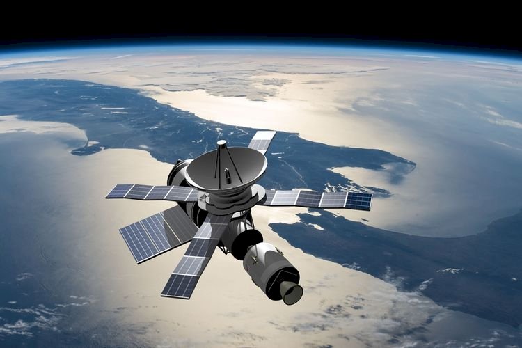 Ilustrasi satelit SpaceX. (Net/rmolsumsel.id)