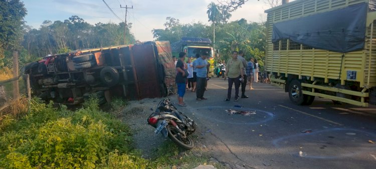 Suasana kecelakaan maut yang terjadi di Jalan Lintas Sekayu-Musi Rawas. (Istimewa/rmolsumsel.id)