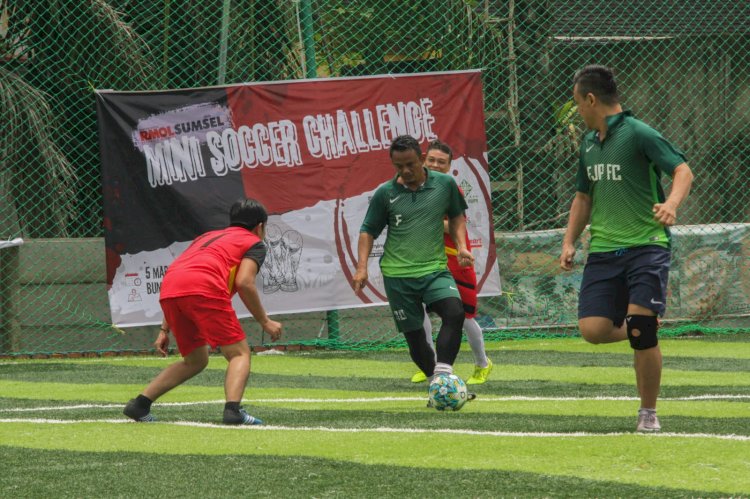 RmolSumsel Mini Soccer Challenge ajang pererat silaturahmi jurnalis di Palembang. (Humaidy Aditya Kenedy/RmolSumsel.id). 