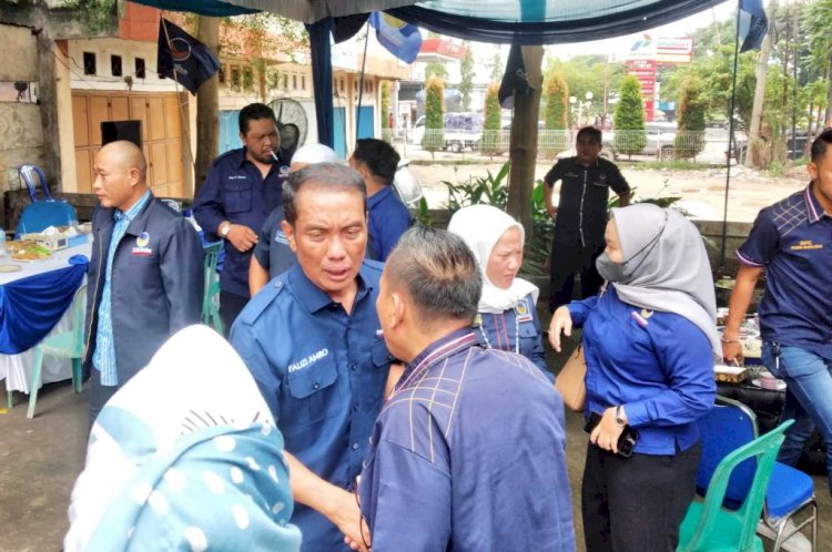 Ketua Bappilu Partai NasDem Sumatera III Fauzi H Amro saat berkunjung ke kantor DPD Partai NasDem Kota Palembang, Minggu (6/3). (Dudy Oskandar/rmolsumsel.id)