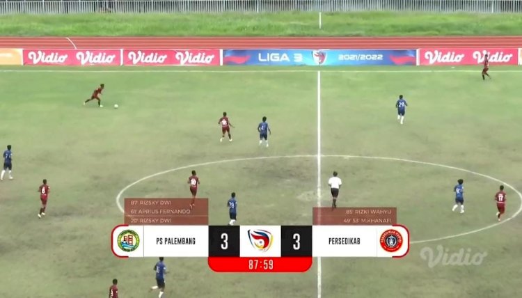 Pertandingan PS Palembang melawan Persedikab Kediri berakhir imbang/repro