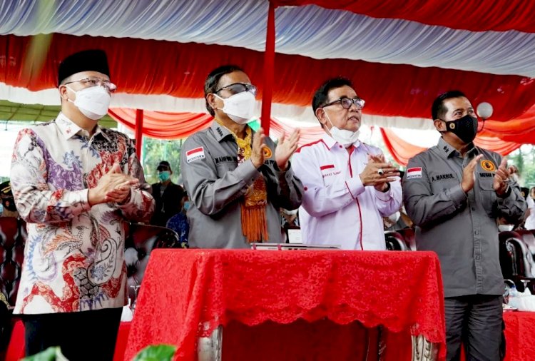 Menko Polhukam Mahfud MD menghadiri Pencanangan Kabupaten Bebas Pungutan Liar (Pungli), di Kepahiang, Provinsi Bengkulu, Sabtu (12/3). (Kemenko Polhukam/rmolsumsel.id)