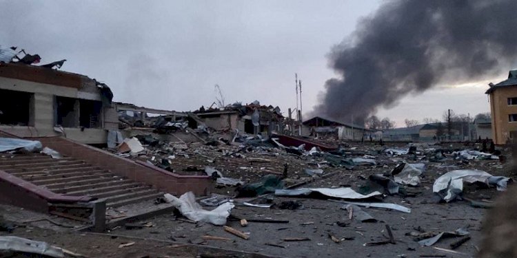 Situasi distrik Yavoriv di kota Lviv setelah serangan Rusia/Ist