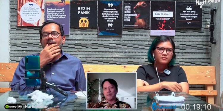 Direktur Lokataru Haris Azhar dan Koordinator KontraS Fatia Maulida /repro