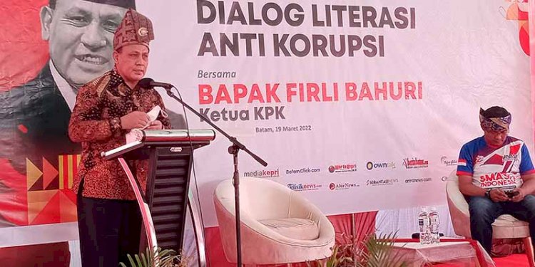 Ketua KPK Firli Bahuri dalam acara bertajuk "Diskusi Literasi Anti Korupsi" yang digagas Jaringan Media Siber Indonesia. (JSMI/RMOL). 
