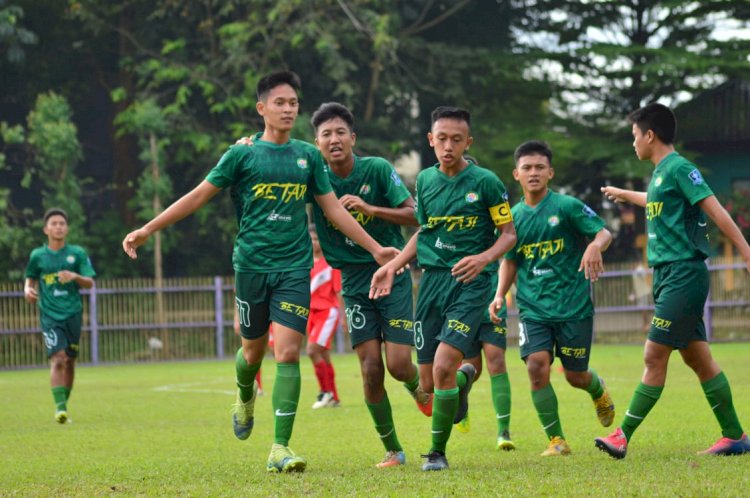 Selebrasi kemenangan dari pemain PS Palembang usai menaklukan PS Manado di kompetisi sepakbola nasional Piala SoeratinU15/ist