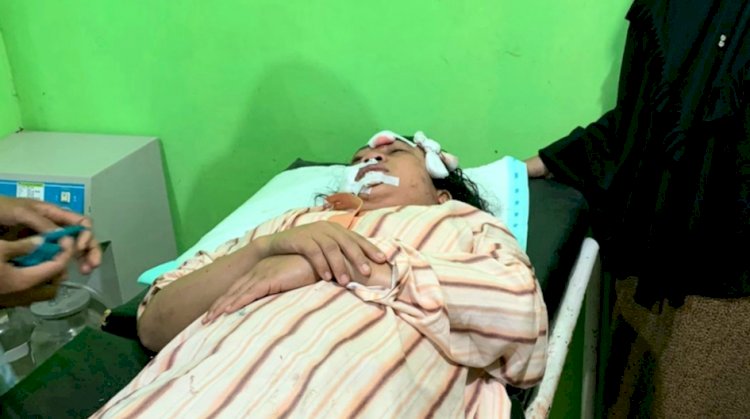 Korban Intan saat dirawat di RS GMC Taman Sari. (ist/rmolsumsel.id)