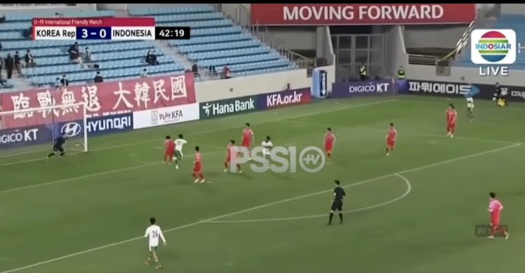 Proses terjadinya gol Timnas Indonesia U19 saat melawan Korea Selatan/Repro
