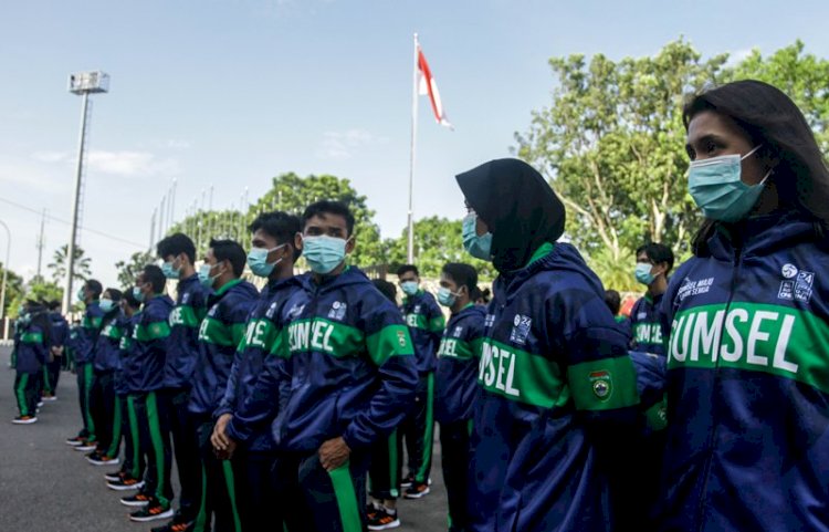 Kontingen Atlet Sumsel pada pelepasan atlet ke PON Papua XX tahun lalu/Foto:Dokumen RMOLSumsel