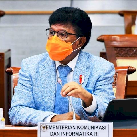Menteri Kominfo Johnny Gerard Plate. (Net/rmolsumsel.id)