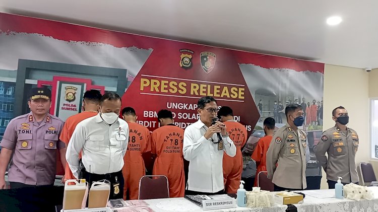 Polda Sumsel kembali amankan modus niaga solar subsidi dengan tangki modifikasi. (Mita Rosnita/Rmolsumsel.id). 