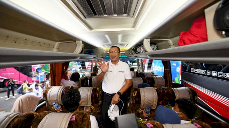 Direktur Utama Bank BTN Haru Koesmahargyo di acara Mudik Aman Mudik Sehat BUMN 2022 di Jakarta. (Istimewa/rmolsumsel.id)