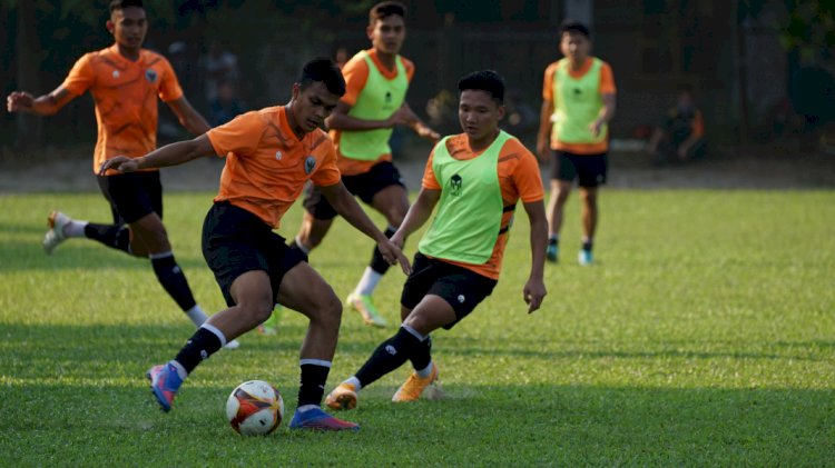 Pemain Timnas U23 Indonesia pada sesi latihan Kamis (5/5), jelang laga kontra Vietnam. (PSSI/rmolsumsel.id)