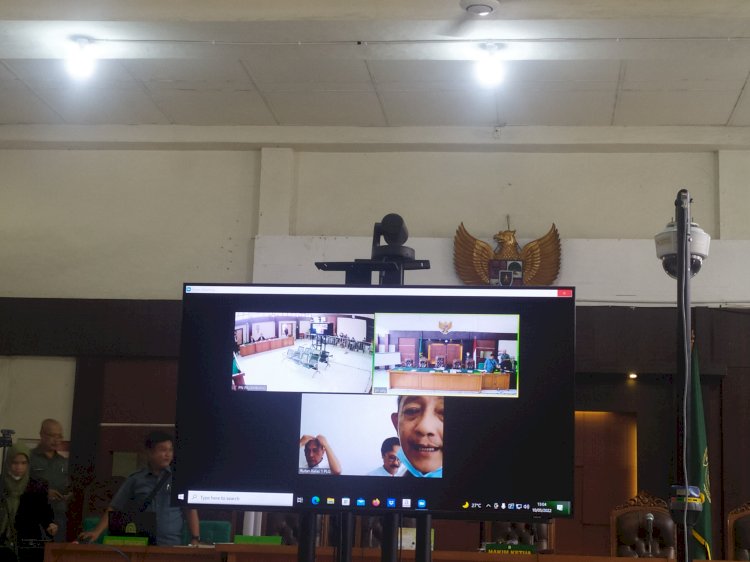 Sidang dengan agenda pembacaan duplik dari empat terdakwa Masjid Sriwijaya/Foto:Yosep Indra Praja