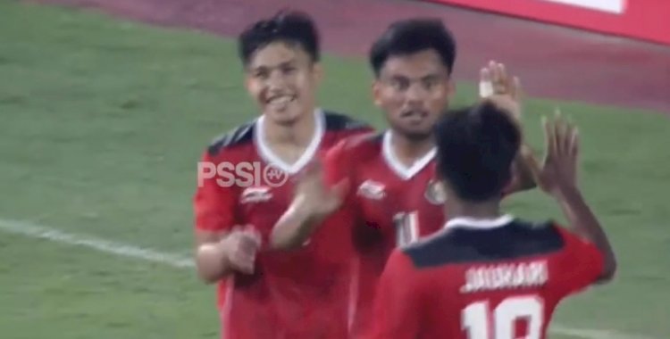 Selebrasi pemain timnas Indonesia U23 usai menaklukan Timor Leste/repro