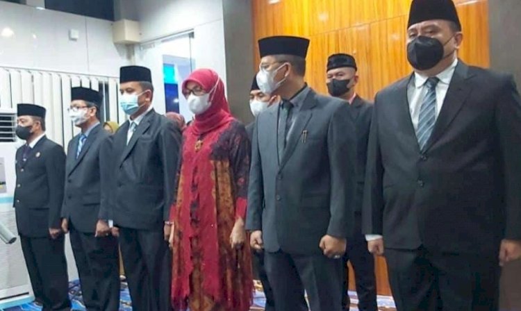 Pelantikan Sembilan Pejabat Tinggi di Muara Enim beberapa waktu lalu oleh Mantan Pj Bupati Muara Enim, Nasrun Umar. (Istimewa/rmolsumsel.id)