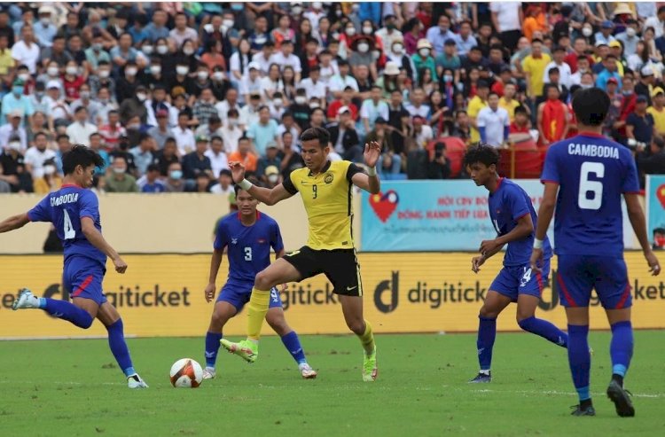 Penyerangan Malaysia Hadi Fayyadh berhasil mencetak dua gol sekaligus menghindari Malaysia dari kekalahan saat menghadapi Kamboja di pertandingan pamungkas grup B SEA Games 2021/repro