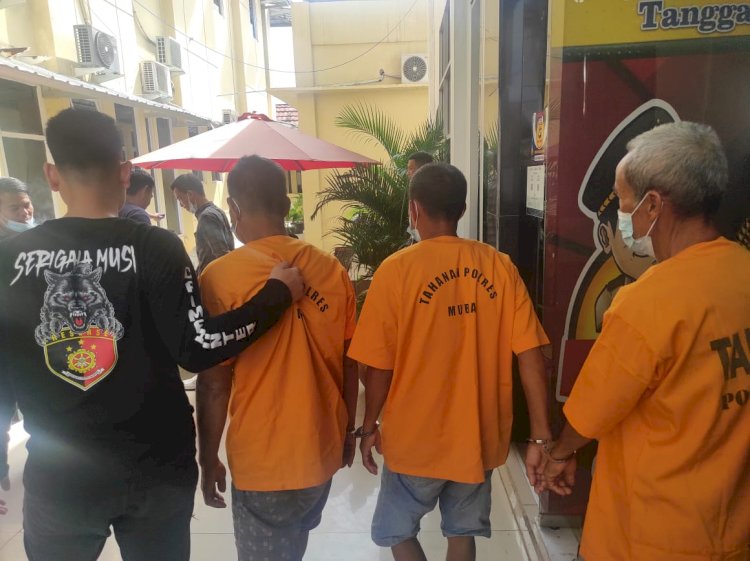 Tersangka saat ditangkap Polres Muba. (Amarullah Diansyah/rmolsumsel.id)