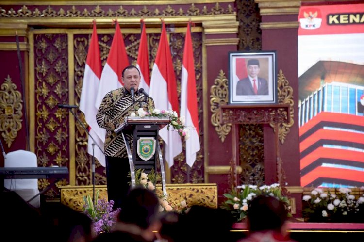 Ketua KPK Firli Bahuri membuka Rakor Program Pemberantasan Korupsi Terintegrasi Tahun 2022, di Griya Agung Palembang, Kamis (19/5/2022).  (Ist). 
