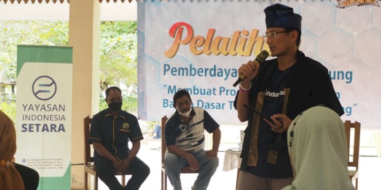 Menteri Pariwisata Dan Ekonomi Kreatif Sandiaga Salahuddin Uno meresmikan Rumah Kreatif Belitung. (Ist). 