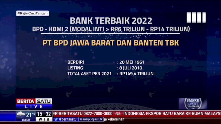 BJB mendapat predikat Bank Terbaik 2022./Ist