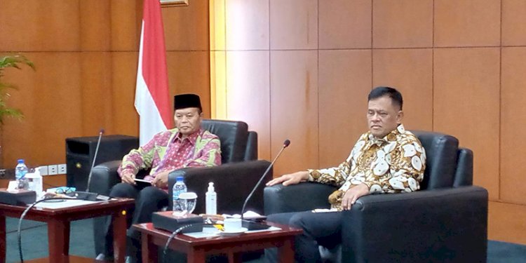 Ketua Presidium KAMI Gatot Nurmantyo saat menemui pimpinan MPR RI Hidayat Nur Wahid/Ist