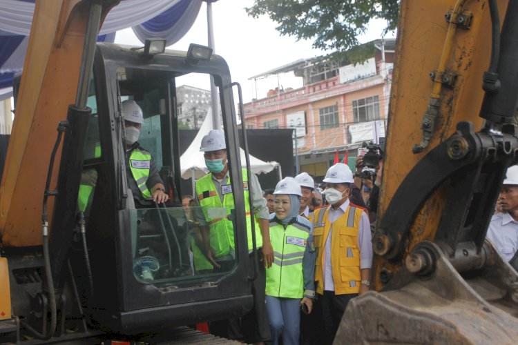 Groundbreaking pembangunan Flyover Sekip Ujung. (Humaidy Aditya Kenedy/Emol Sumsel.id). 