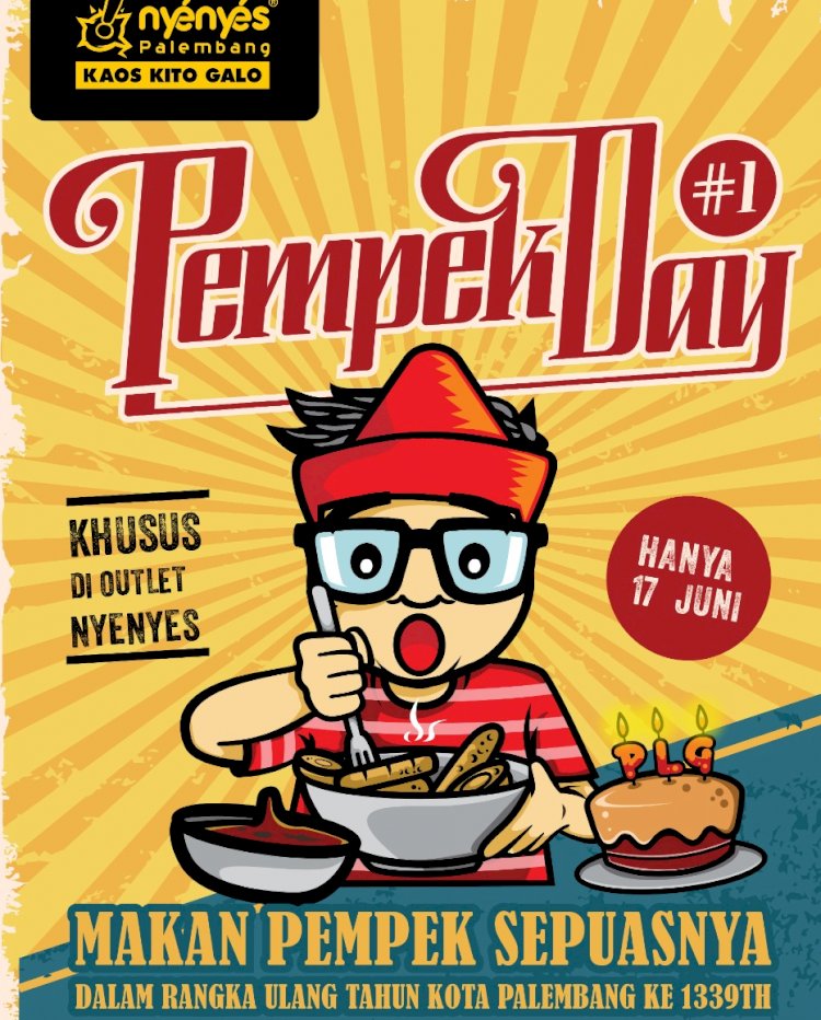 Gerai Kaos Nyenyes Palembang menghadirkan promo makan pempek sepuasnya pada 17 Juni 2022 mendatang/ist