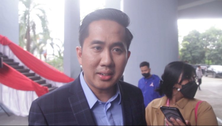 Deputi Hukum dan Pengamanan DPP Partai Demokrat, Ahmad Usmarwi Kaffah  saat diwawancarai usai peringatan HUT Kota Palembang ke 1339 Tahun 2022. (ist/rmolsumsel.id)