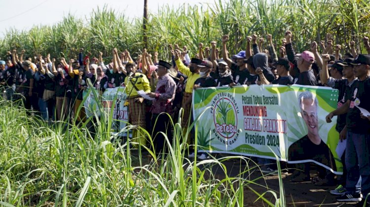 Deklarasi dukungan Petani Tebu Bersatu Sumsel kepada Gubernur Jawa Tengah, Ganjar Pranowo untuk maju sebagai Capres 2024. (ist/rmolsumsel.id)