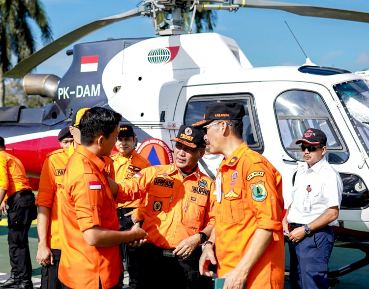 Pj Bupati Muba, Apriyadi saat mengikuti Apel Kesiapsiagaan Personil dan Peralatan Penanggulangan Bencana Karhutbunla di Provinsi Sumatera Selatan 2022, Griya Agung, Rabu (22/6/2022). (Ist). 