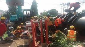 Proyek galian IPAL di kota Palembang. (ist/rmolsumsel.id)