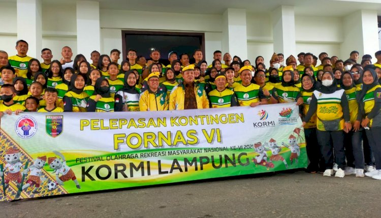 Pelepasan Kontingen Lampung. (ist/rmolsumsel.id)