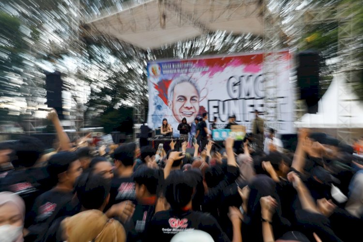 Konser DJ yang menjadi bagian dari Ganjar Milenial Community (GMC) Fun Fest di Palembang. (ist/rmolsumsel.id)