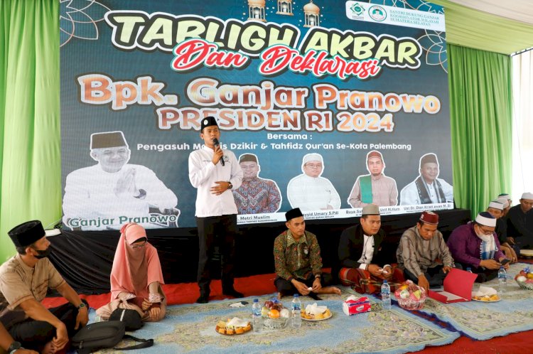 Tabligh Akbar dan Deklarasi dukungan Ganjar Pranowo sebagai Presiden RI di Palembang. (ist/rmolsumsel.id)