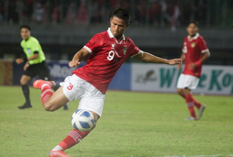 Penyerang Timnas Indonesia u-19 Hokky Caraka menjadi pencetak gol terbanyak di laga Piala AFF U-19 kontra Brunei Darussalam/net