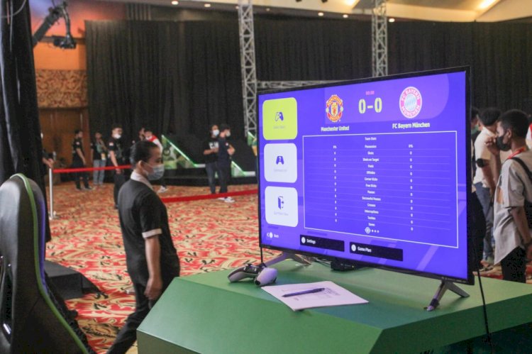 Cabor e-Sport FORNAS VI mempertandingkan emoat kategori yang diikuti ratusan peserta dari 26 provinsi. (Humaidy Aditya Kenedy/Rmolsumsel.id). 