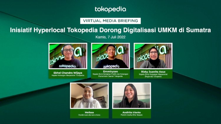 Tokopedia mengadakan virtual media briefing Inisiatif Hyperlocal Tokopedia Dorong Percepatan Digitalisasi UMKM di Sumatra/repro