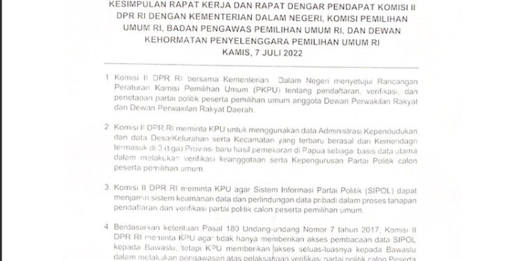  Kesimpulan RDP Komisi II bersama Kemendagri, KPU, Bawaslu dan DKPP/Repro
