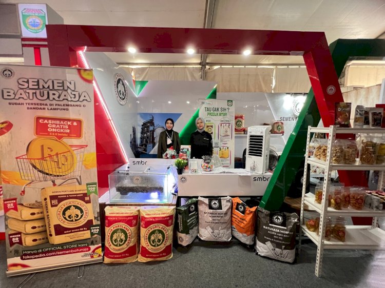 Booth Semen Baturaja saat gelaran even Sriwijaya Expo. (ist/rmolsumsel.id)