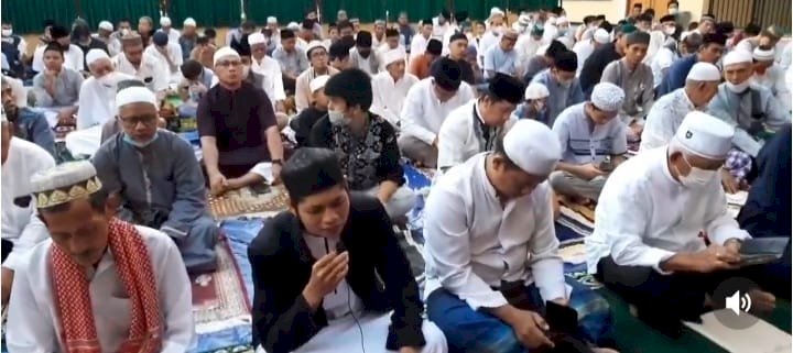 Suasana Sholat Ied di Mesjid Al Furqon Palembang/ist