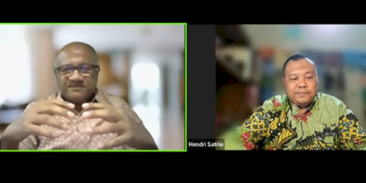 Ketua Umum PFI Rizal Algamar (kiri) saat menjadi narasumber diskusi daring/Repro