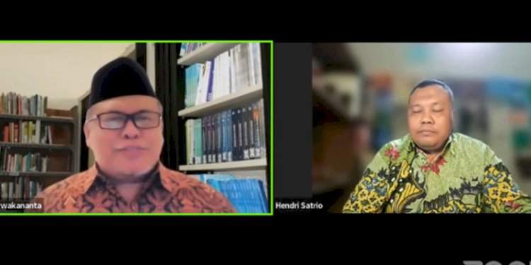 Direktur Utama Badan Amil Zakat Nasional (Baznas), Arifin Purwakanata, dalam diskusi vortual Forum Soliditas Kemanusian bertajuk "Polemik Pengelolaan Dana Filantropi", Sabtu siang (9/7)/Repro