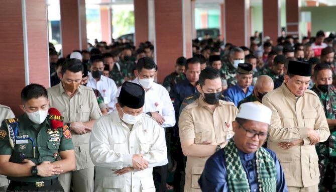 Menteri Pertahanan, Prabowo Subianto saat mengunjungi Kodam II Sriwijaya. (Istimewa/rmolsumsel.id)