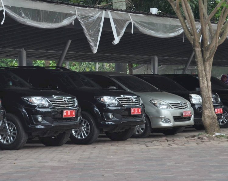 Sejumlah mobil dinas  Pemkot Palembang yang terparkir. (dok/rmolsumsel.id)