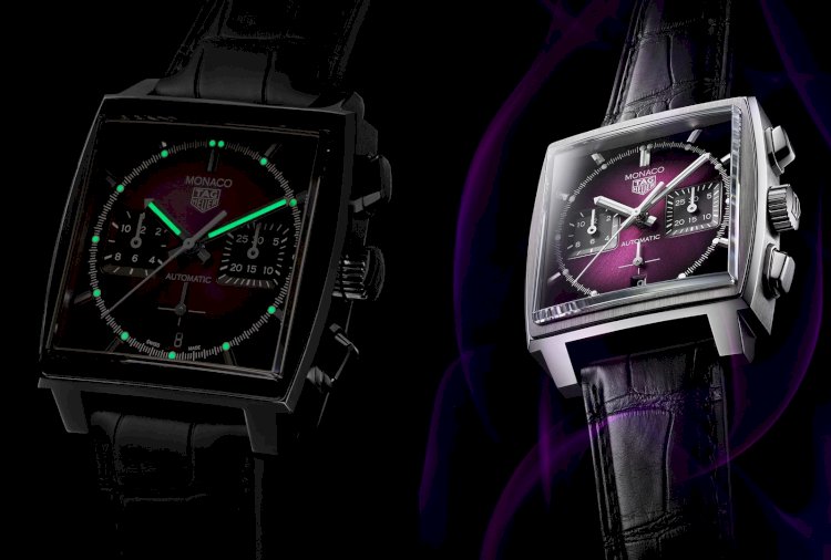 TAG Heuer Monaco Dark lord (kiri) dan Purple Dial. (Istimewa/net)