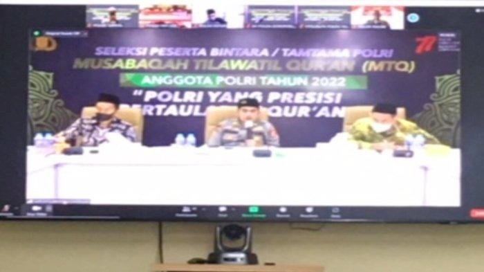 Mabes Polri menggelar kegiatan lomba MTQ tingkat Mabes Polri antar Polda se-Indonesia secara virtual. (ist/rmolsumsel.id)